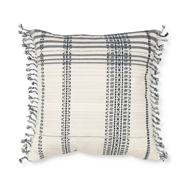 Better Homes & Gardens Decorative Throw Pillow, Reversible Plaid, Indigo, 20" Square, Single Pill... | Walmart (US)