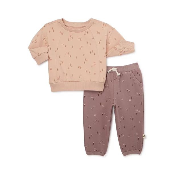 easy-peasy Baby Terry Cloth Sweatshirt and Sweatpants Outfit Set, 2-Piece, Sizes 0-24M | Walmart (US)