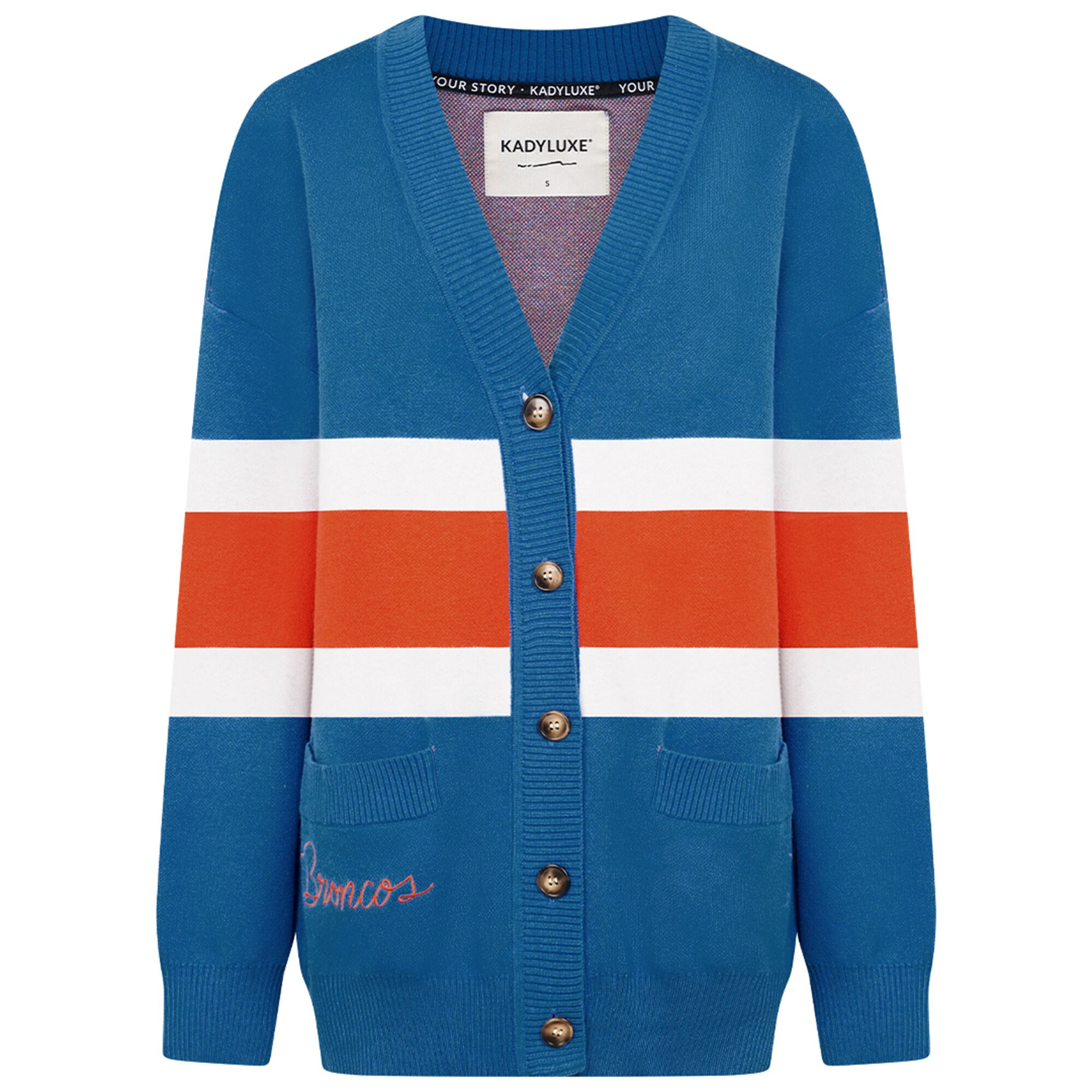 Women's Denver Broncos KadyLuxe Blue Throwback Cardigan | NFL Shop
