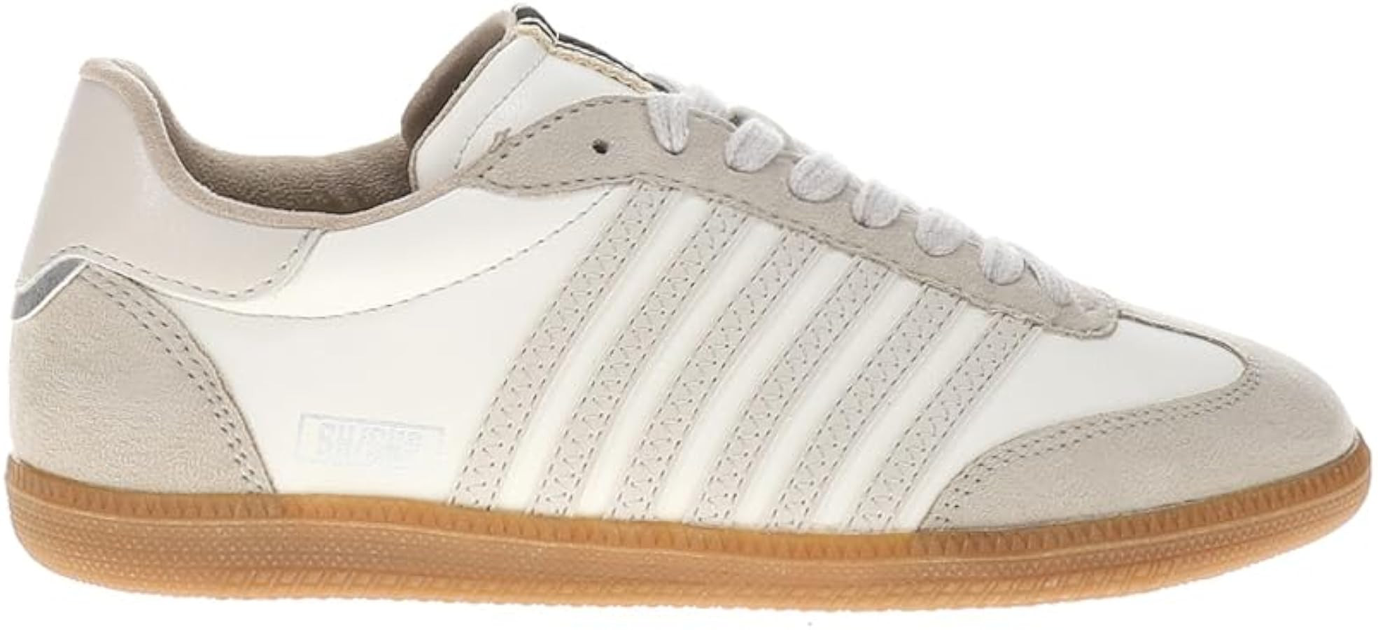 SHUSHOP Womens Stevie Lace Up Sneakers Shoes Casual - Beige, White | Amazon (US)
