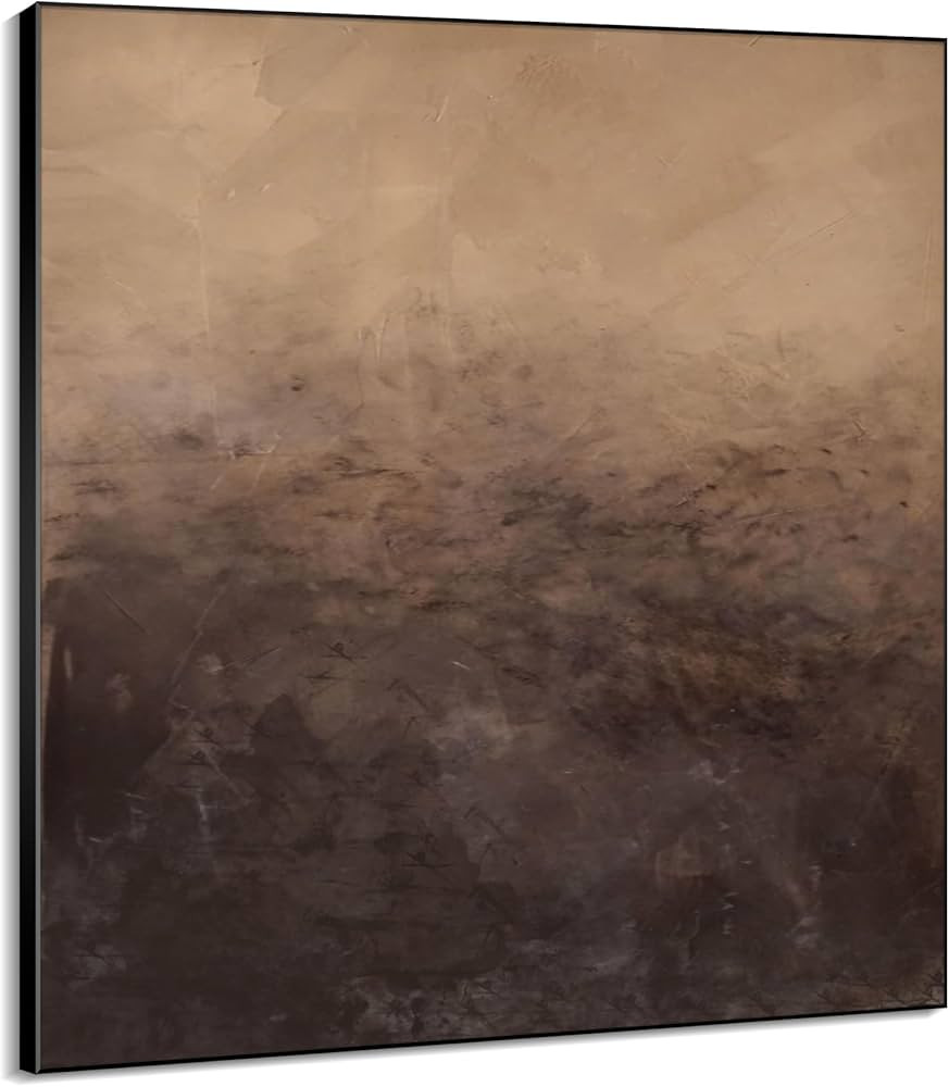 72"x72" Extra Large Framed Wall Art Print Decor Moody Landscape Abstract Brown and Beige Tones Il... | Amazon (US)