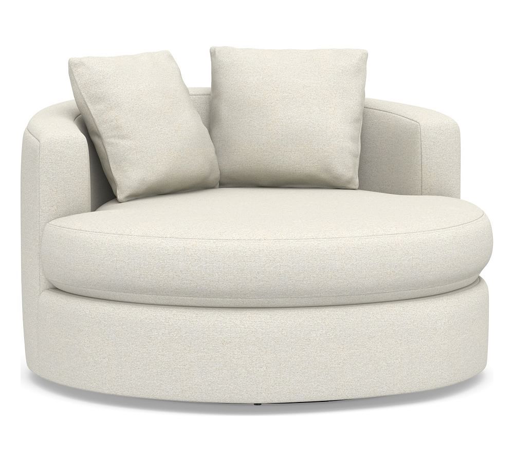 Balboa Upholstered Swivel Armchair | Pottery Barn (US)