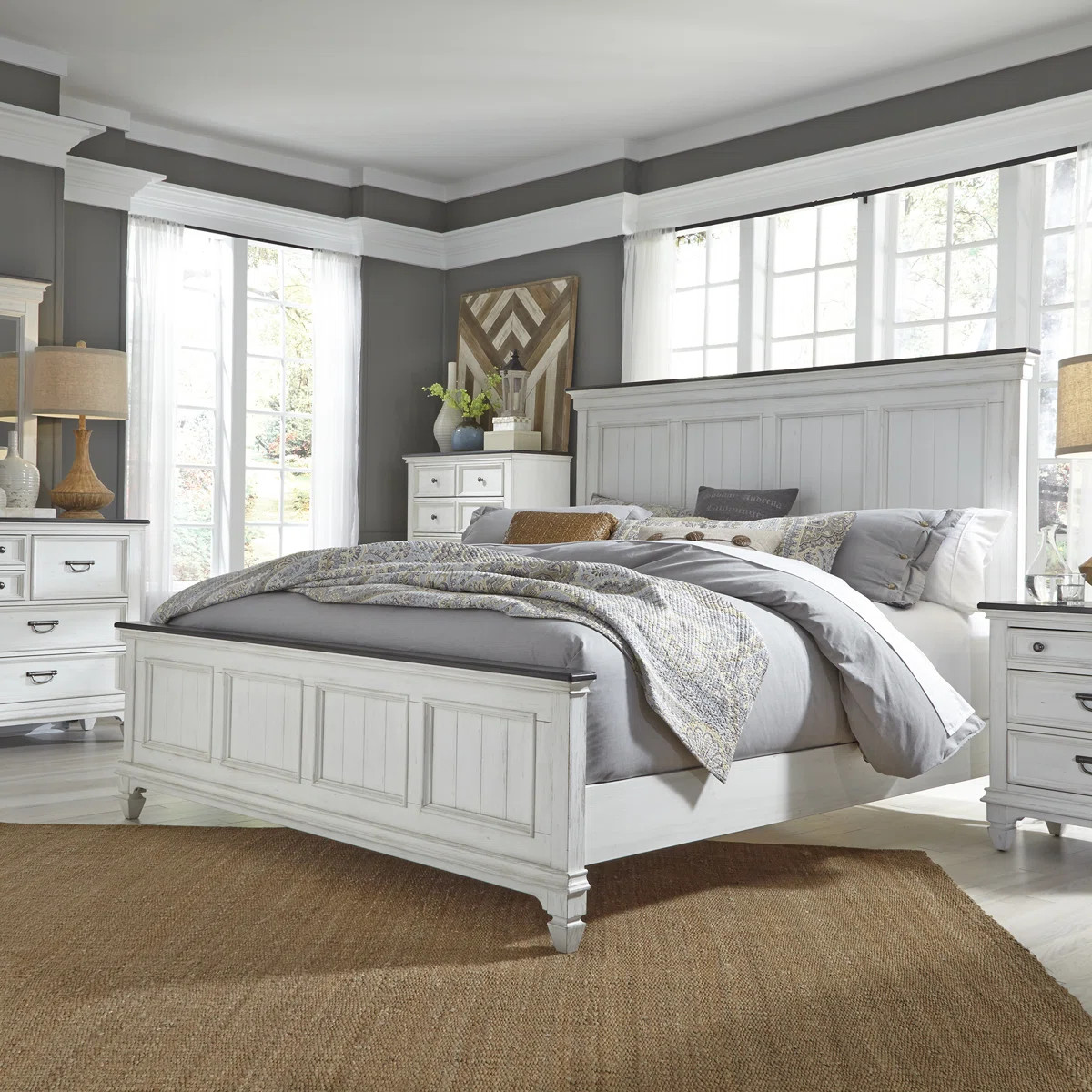 Colburn King Panel Bed w/ Dresser & Mirror, Chest, Nightstand Bedroom Set | Wayfair North America
