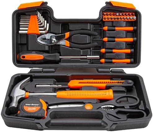 CARTMAN 39 Piece Tool Set General Household Hand Kit with Plastic Toolbox Storage Case Orange | Amazon (US)