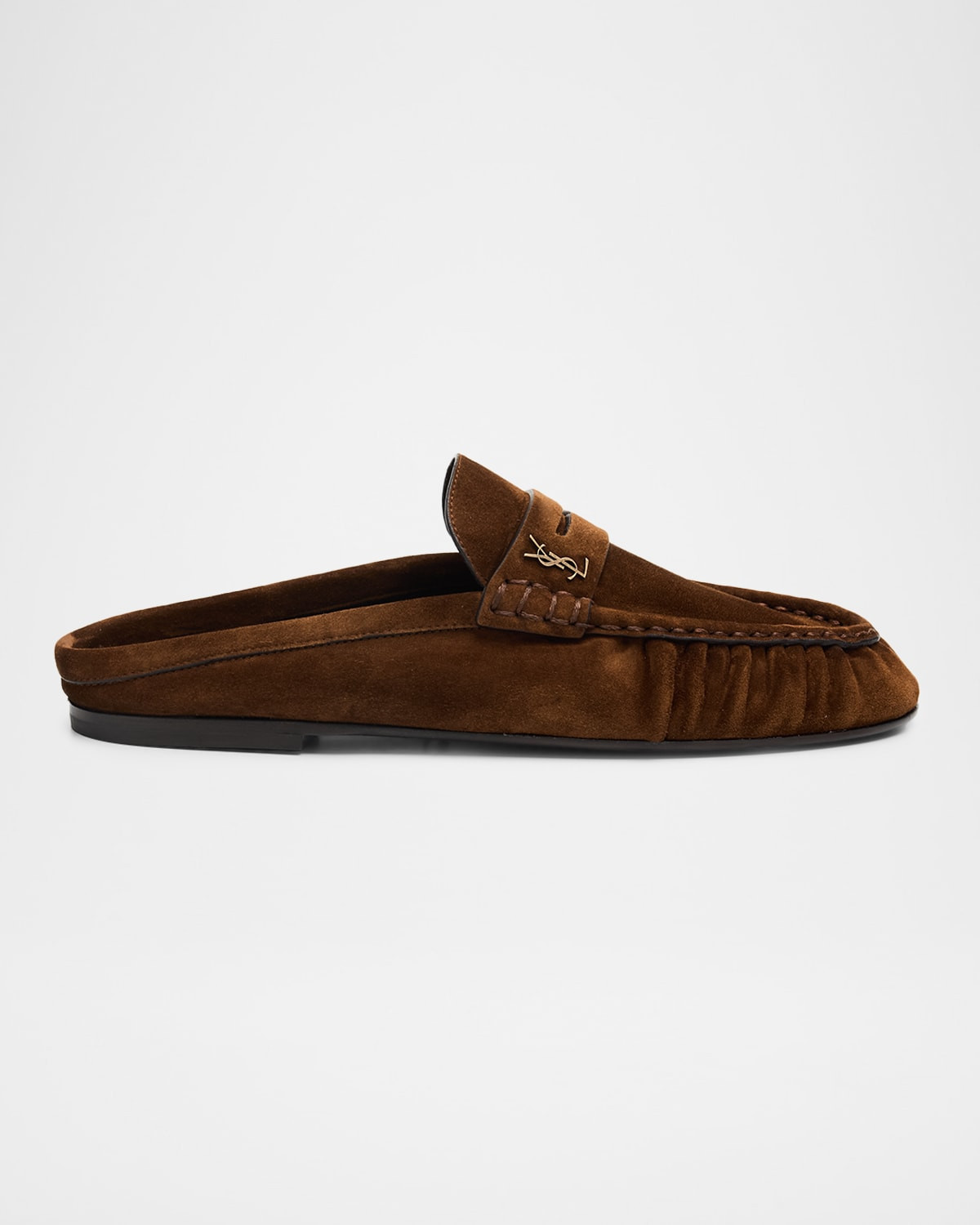 Le Loafer Suede Penny Loafer Mules | Neiman Marcus