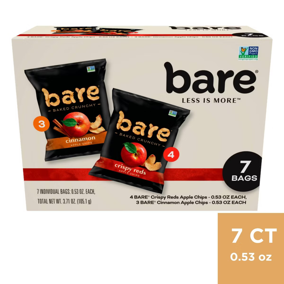 Bare Apple Chips Fuji Red and Cinnamon Snack Pack - 7ct/3.7oz | Target