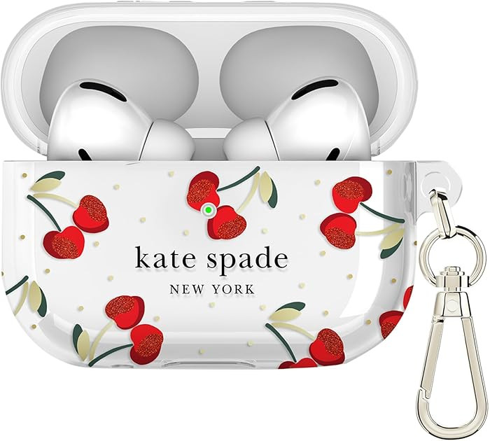 Kate Spade New York AirPods Pro Protective Case with Keychain Ring - Cherry Dot, Compatible with ... | Amazon (US)