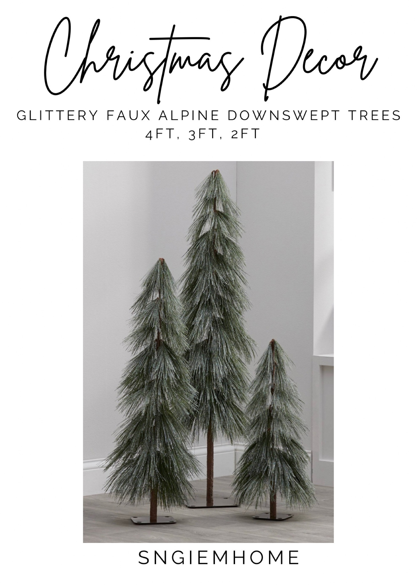 Sale Alert-  Unlit glittery downswept Faux Alpine trees.  Available in 2ft, 3ft, 4ft.  

#LTKsalealert #LTKHoliday #LTKstyletip