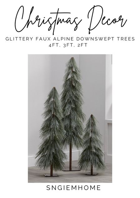 Sale Alert-  Unlit glittery downswept Faux Alpine trees.  Available in 2ft, 3ft, 4ft.  

#LTKsalealert #LTKHoliday #LTKstyletip
