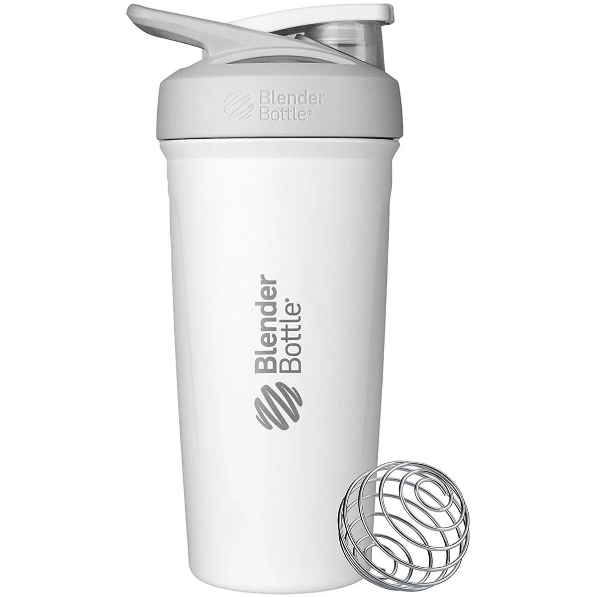 BlenderBottle Strada 24 oz Stainless Steel Shaker Cup White with Push-Button and Locking Mechanis... | Walmart (US)