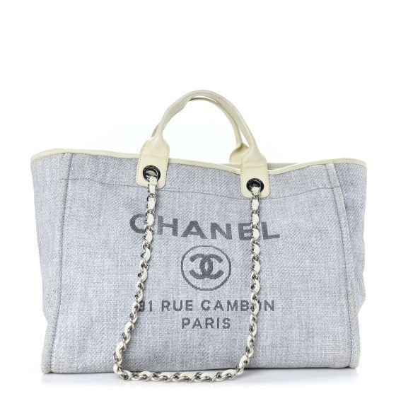 CHANEL Canvas Medium Deauville Tote Denim Blue | FASHIONPHILE (US)