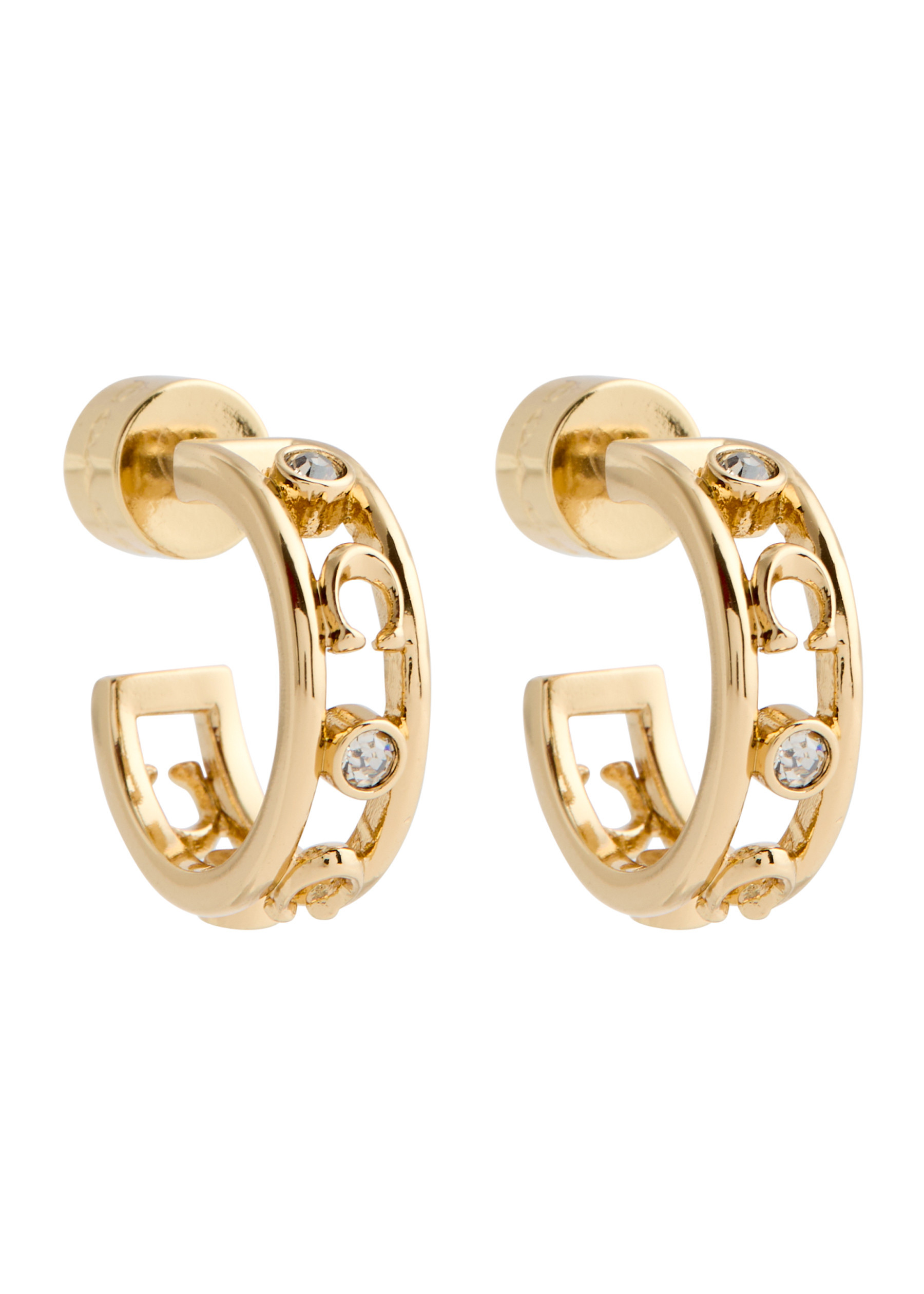 Logo crystal-embellished hoop earrings | Harvey Nichols
