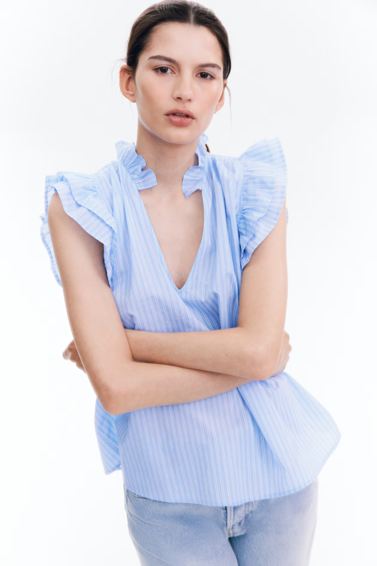 Ruffle-Trimmed Blouse | H&M (US + CA)