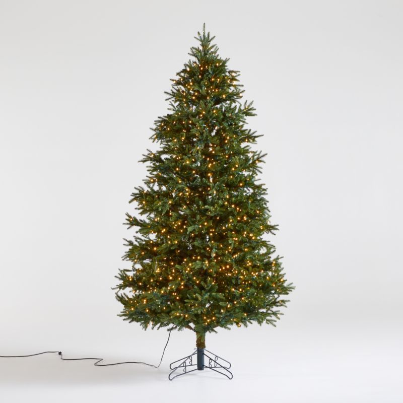 Faux Alaskan Spruce Pre-Lit LED Christmas Tree with White Lights 9' + Reviews | Crate & Barrel | Crate & Barrel