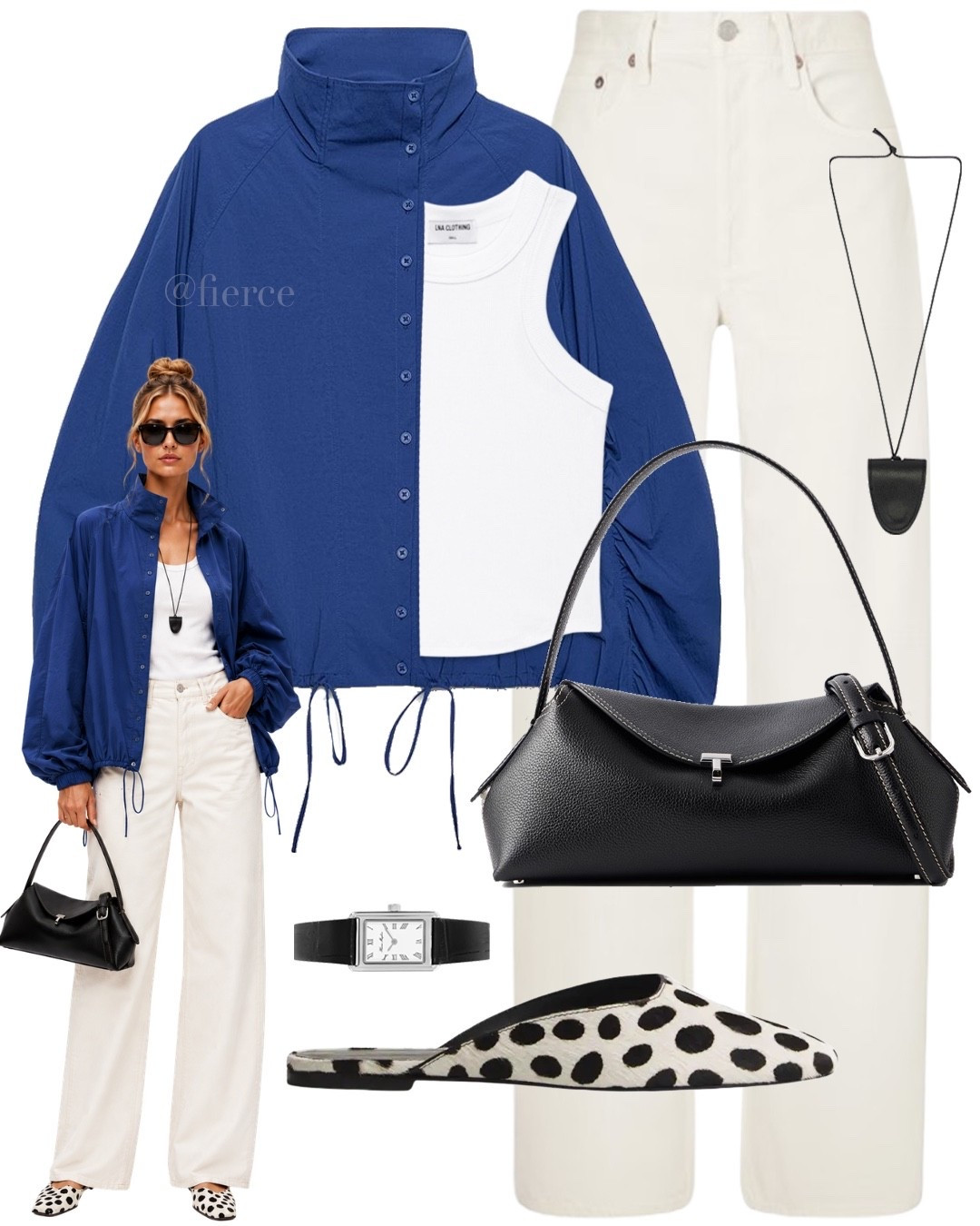 Blue jacket animal print mules Toteme t-lock bag white jeans black cord necklace

#LTKuk #LTKautumn #LTKeurope