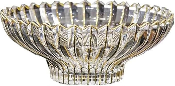 Crystal Bowl，Colorful Fruit Bowl，Kitchen Decor Accessory (Gold) | Amazon (US)