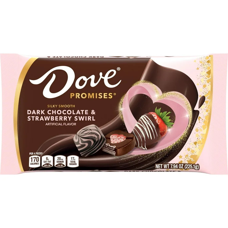 Dove Promises Dark Chocolate & Strawberry Swirl Valentine's Day Candy - 7.94 oz Bag | Walmart (US)