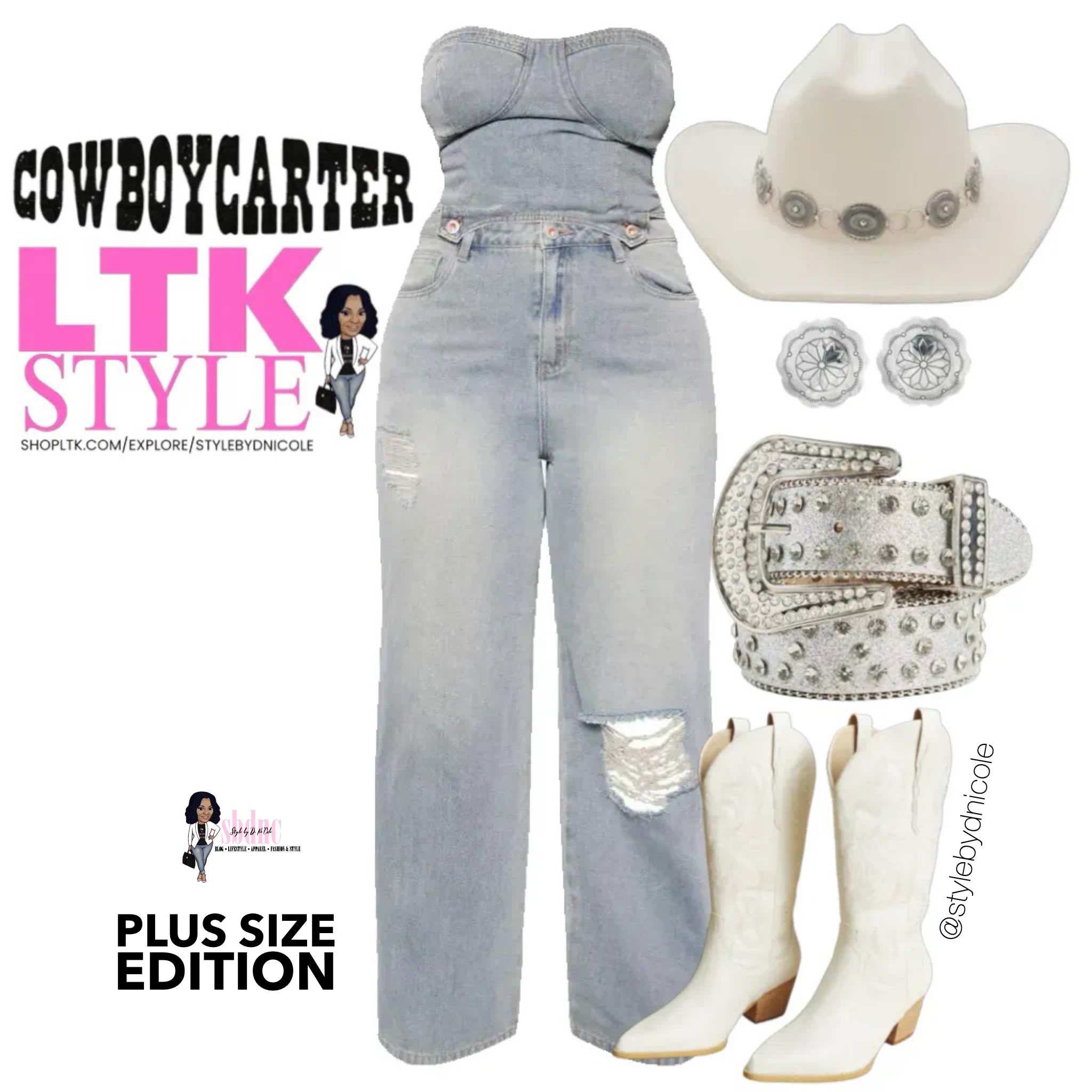 A classic white and denim look! Go see Beyoncé in super style! 

Available in sizes 0XL-4XL!

#LTKParties #LTKPlusSize #LTKMidsize