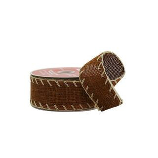 1.5" x 25Ft Brown Whip Stitched Wired Ribbon by Celebrate It® in Null | Michaels® | Michaels Stores