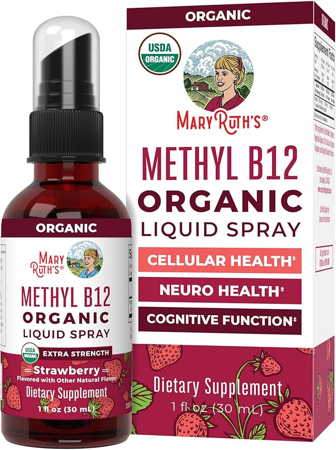 MaryRuth Organics Vitamin B12 Liquid Spray | Vegan, Non-GMO, Gluten-Free | USDA Organic Supplemen... | Amazon (US)