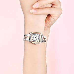 Classic Square Watches for Women with Roman Numerals Ladies Casual Dress Watch | Amazon (US)