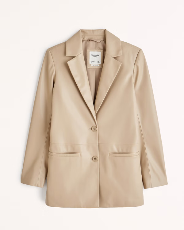 Vegan Leather Blazer | Abercrombie & Fitch (US)