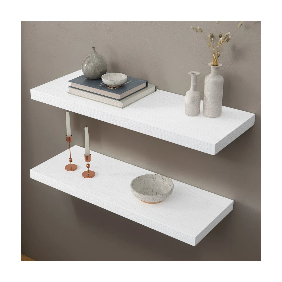 Elbur Manufactured Wood Floating Shelves  (Set of 2) | Wayfair North America