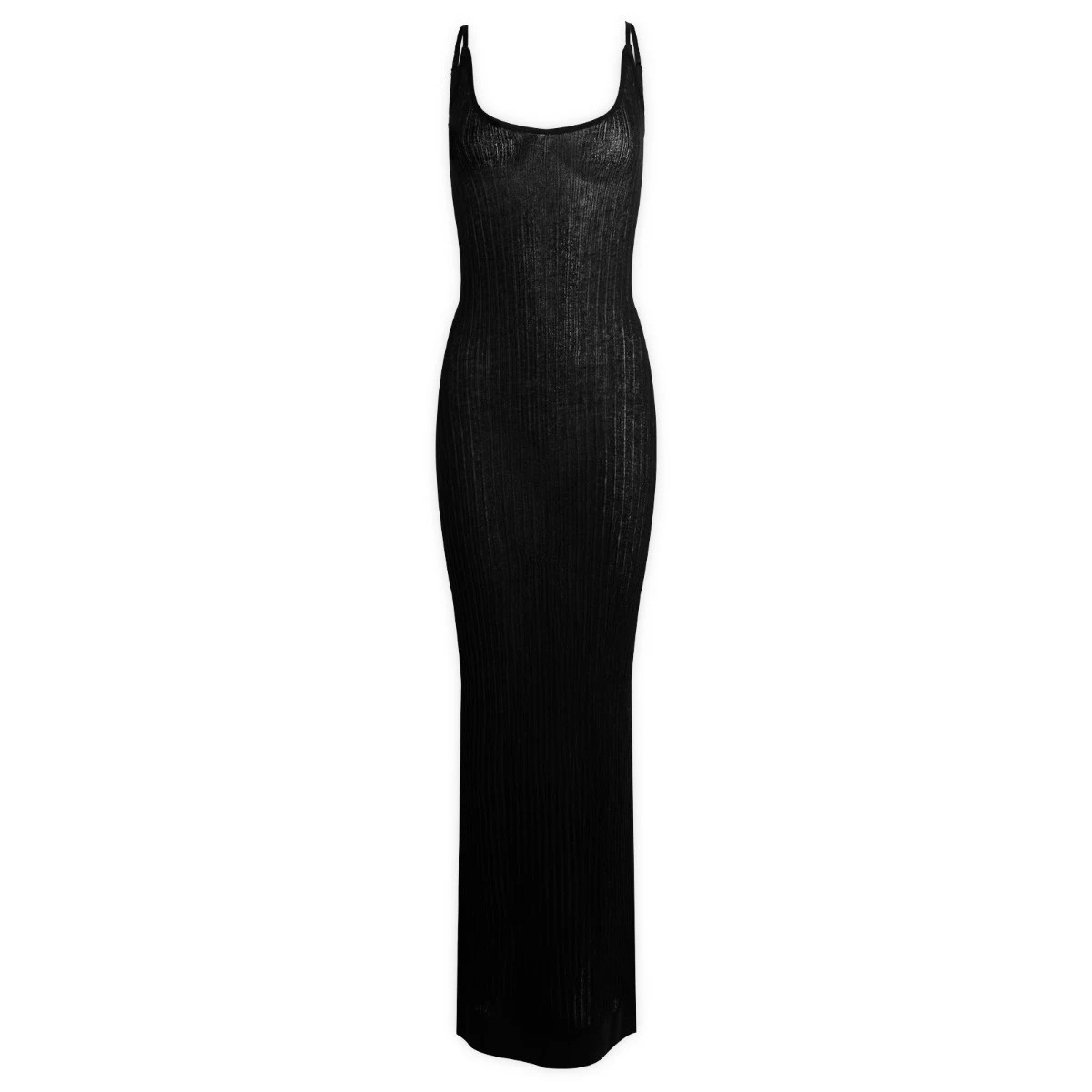 SKIMS Women's Sheer Knit Midi Dress in Onyx, Size X-Large | END. Clothing