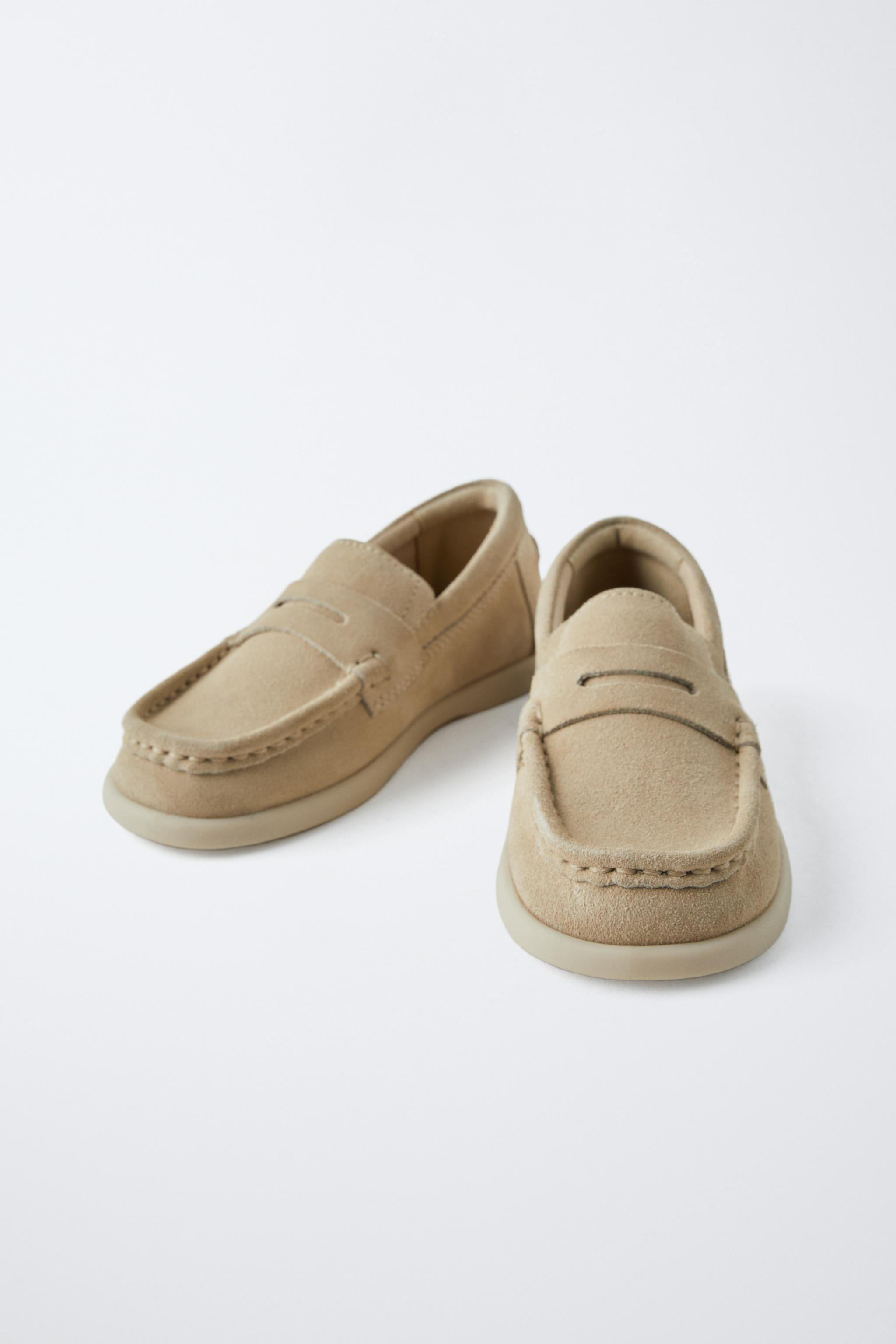 SADDLE SPLIT LEATHER LOAFERS | Zara US