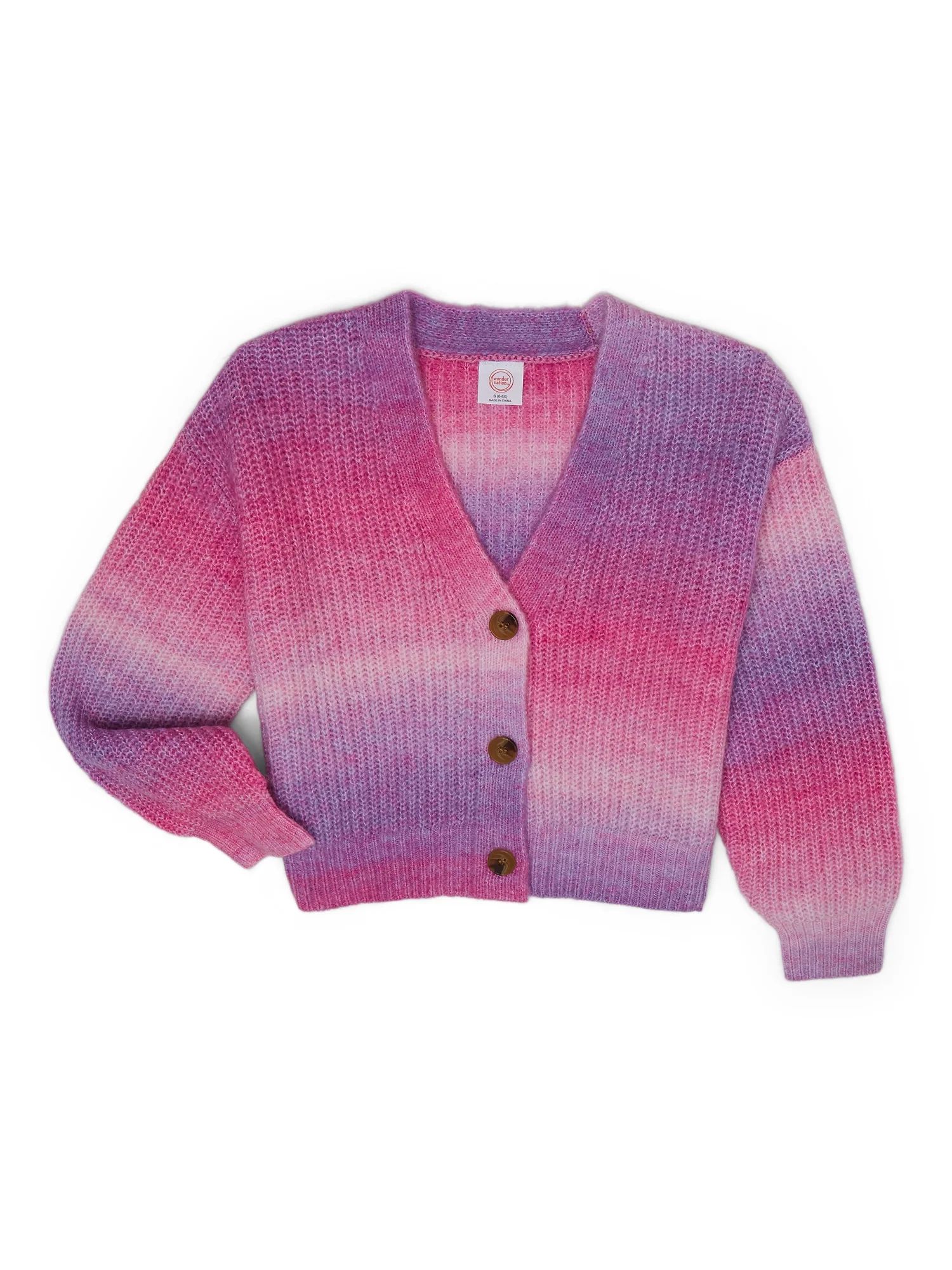 Wonder Nation Girls Cardigan with Long Sleeves, Sizes 4-18 & Plus | Walmart (US)