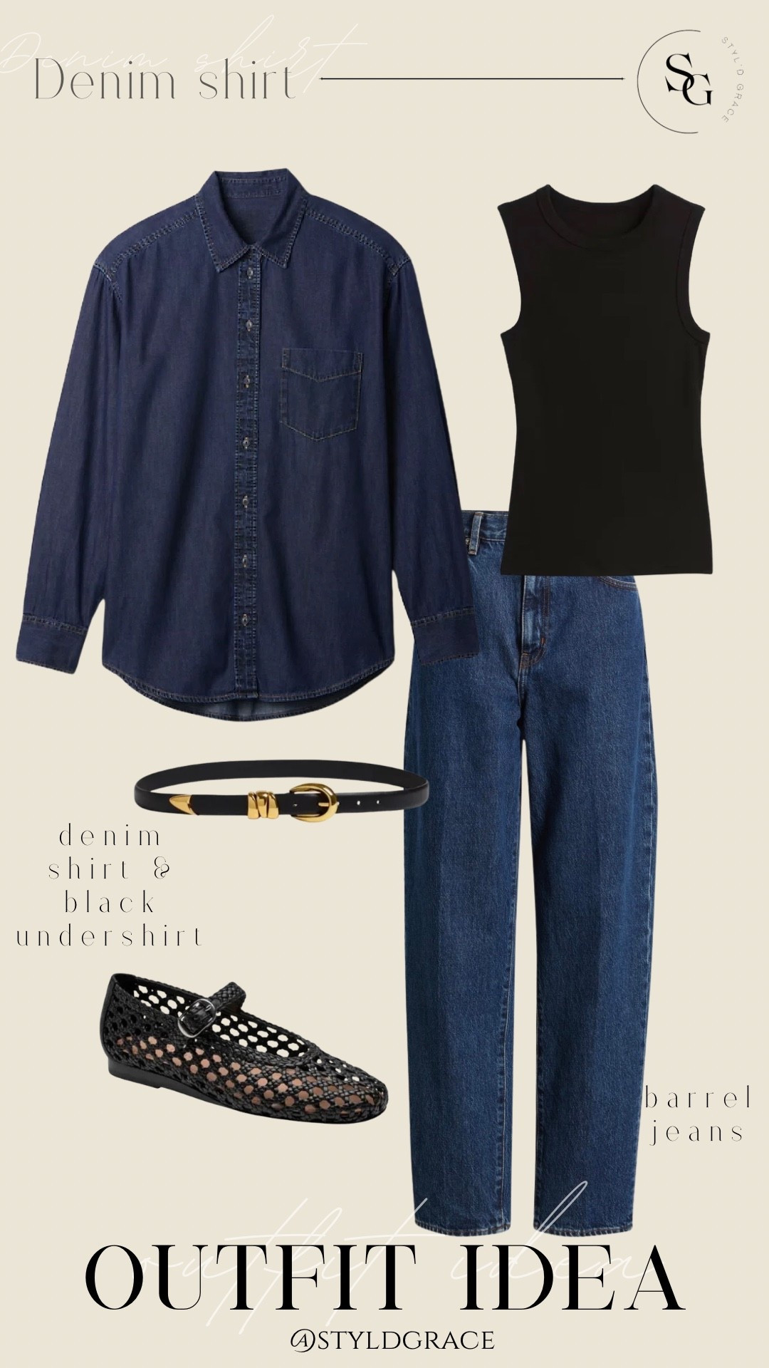 Denim shirt outfit idea

#LTKootd