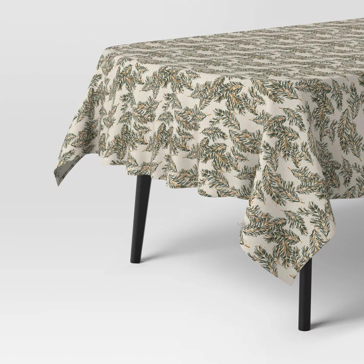 84"x60" Branches Tablecloth - Threshold™: Traditional Botanical Leaf Pattern, Cotton & Linen, C... | Target