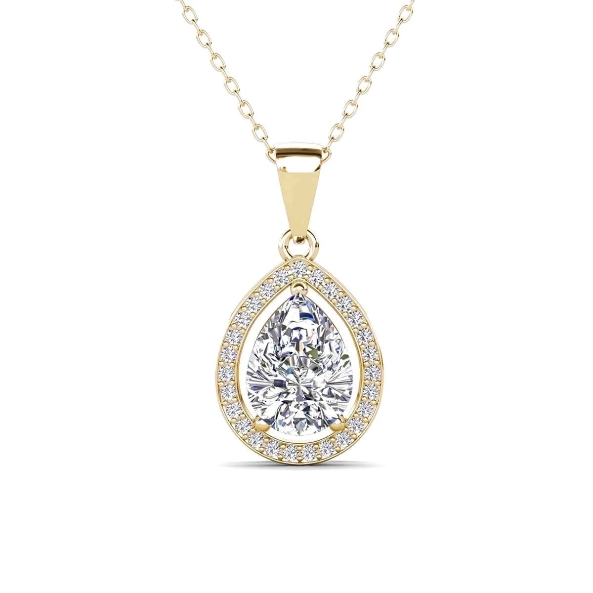 Cate & Chloe Isabel 18k Yellow Gold Plated Pendant Necklace with Simulated Diamond Crystal for Wo... | Walmart (US)