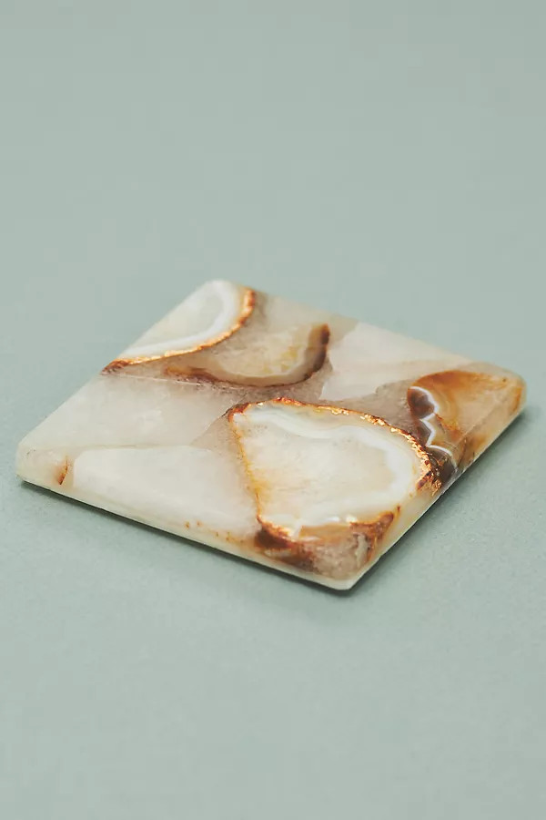 Morgan Agate Coaster By Anthropologie in White Size COASTERS | Anthropologie (US)