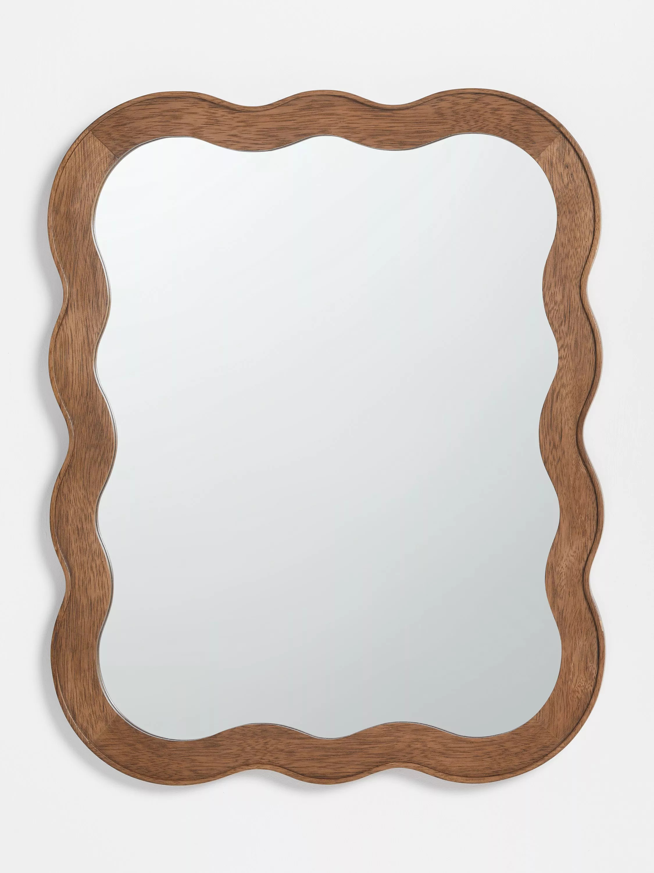 John Lewis Wiggle Wood Frame Wall Mirror, 75 x 60cm, Walnut Finish | John Lewis (UK)
