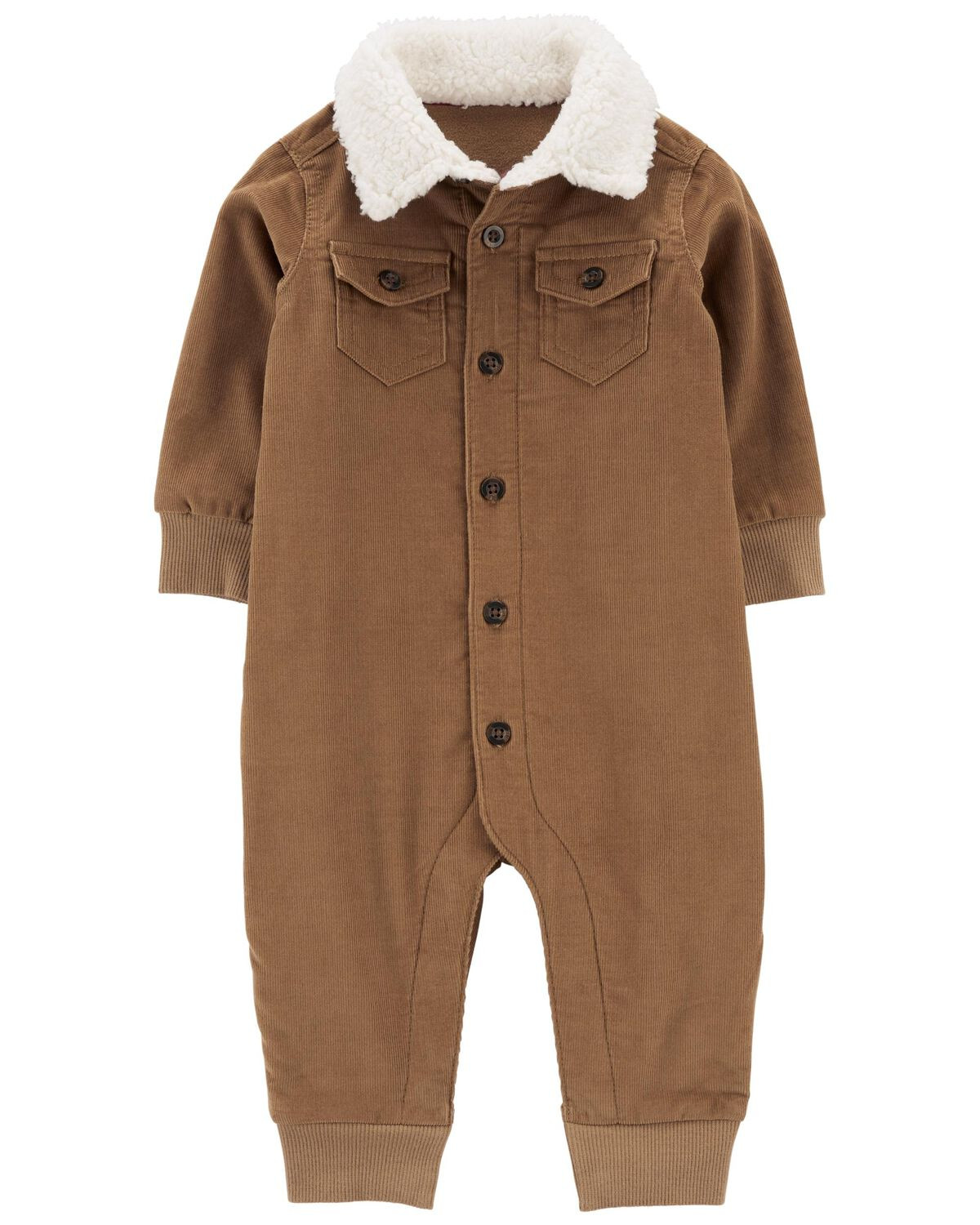 Baby Button-Front Corduroy Jumpsuit with Sherpa Collar - Carter's | Carter's | Carter's Inc