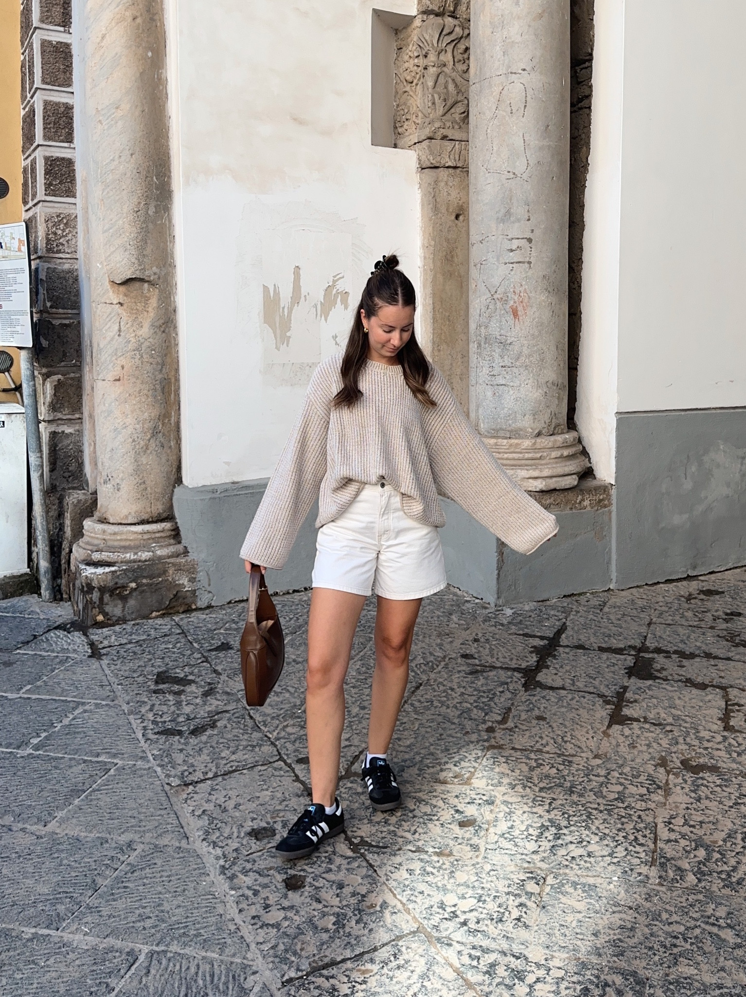 Shorts are the 5” shorts from Abercrombie  Neutral fall outfit. Jackie 1961 bag. 

#LTKstyletip #LTKfindsunder100 #LTKfindsunder50