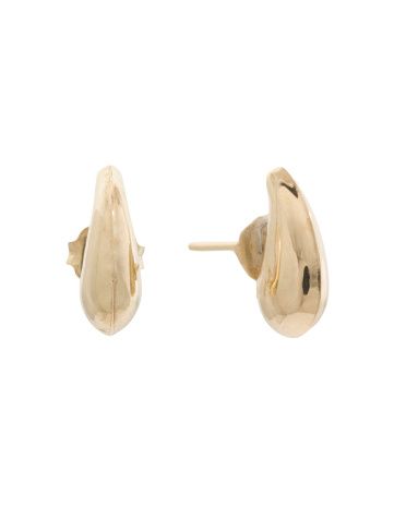 Made In Israel 14kt Gold Petite Bean Earrings | TJ Maxx
