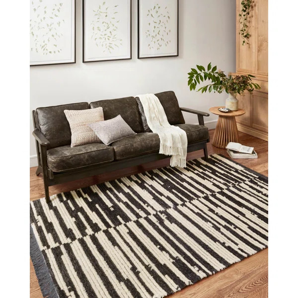 Alice Abstract Cream/Charcoal Area Rug | Wayfair North America
