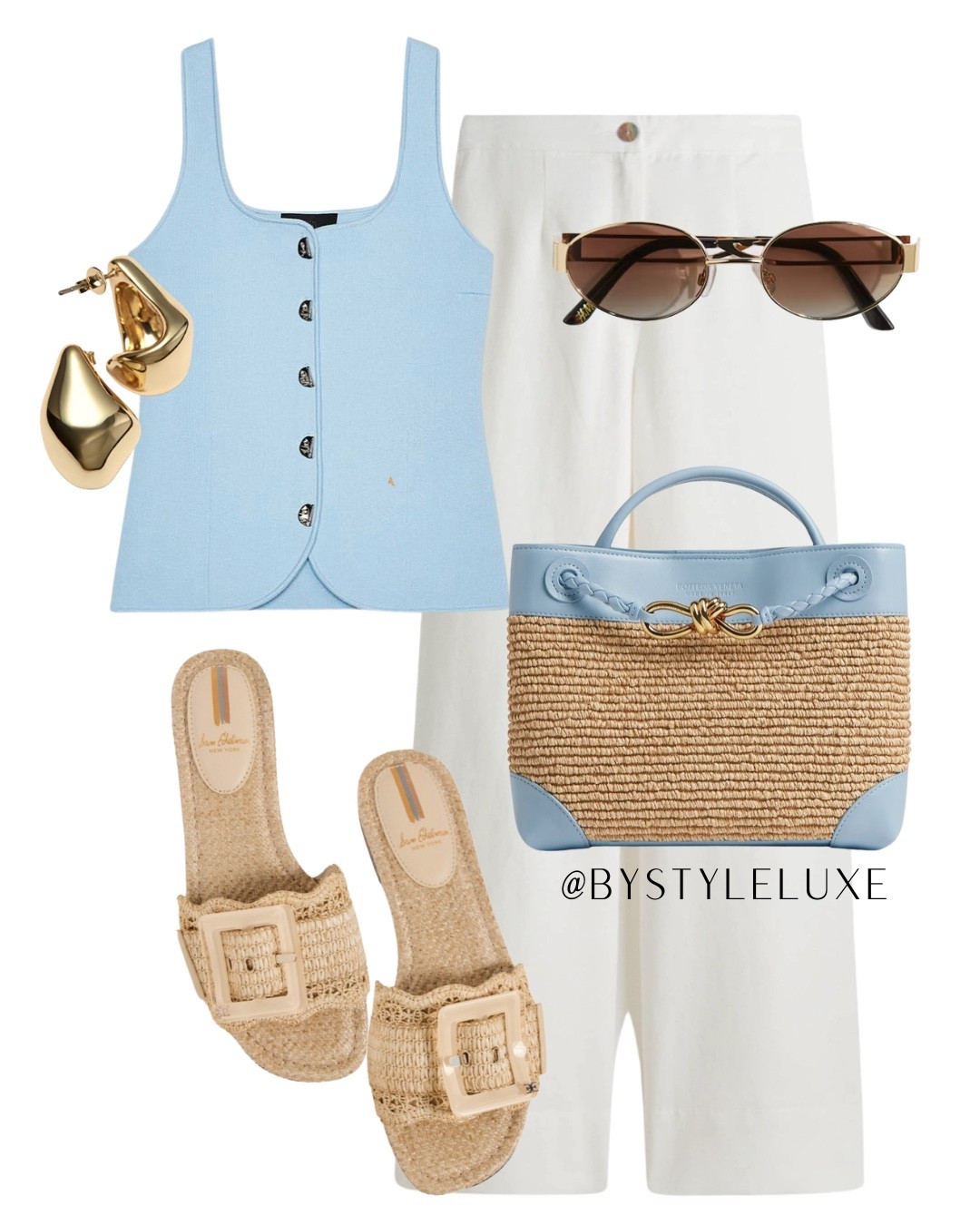 BLUE - styling this gorgeous soft blue jersey top with white linen trousers and raffia accessories. Perfect euro holiday outfit 

#summersandals #holidayoutfit #linentrouser 

#LTKeurope #LTKshoes #LTKsummer