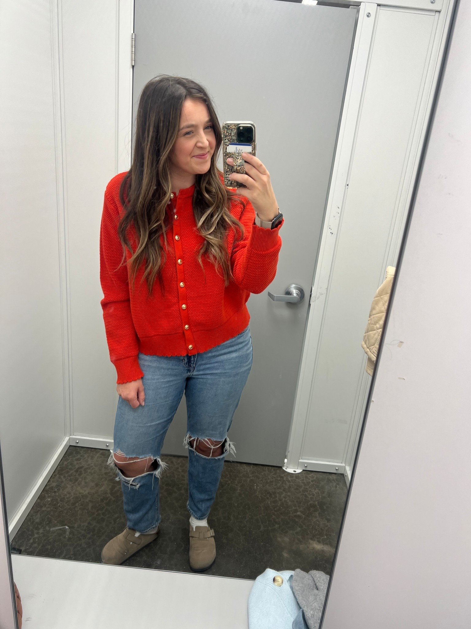Red cardigan with gold buttons🤍
Walmartt

#LTKmomlife