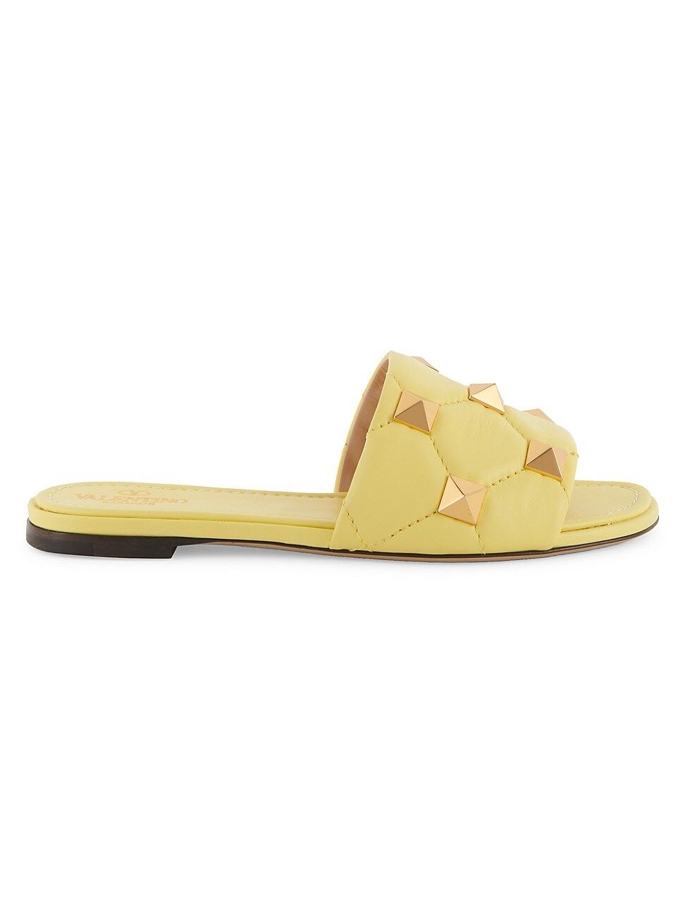 Valentino Women's Valentino Garavani Roman Stud Leather Slides - Lime Sorbet - Size 8 Sandals | Saks Fifth Avenue