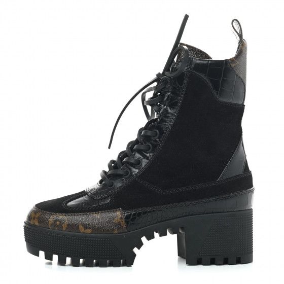 LOUIS VUITTON

Suede Calfskin Monogram Laureate Platform Desert Boots 35 Black | Fashionphile