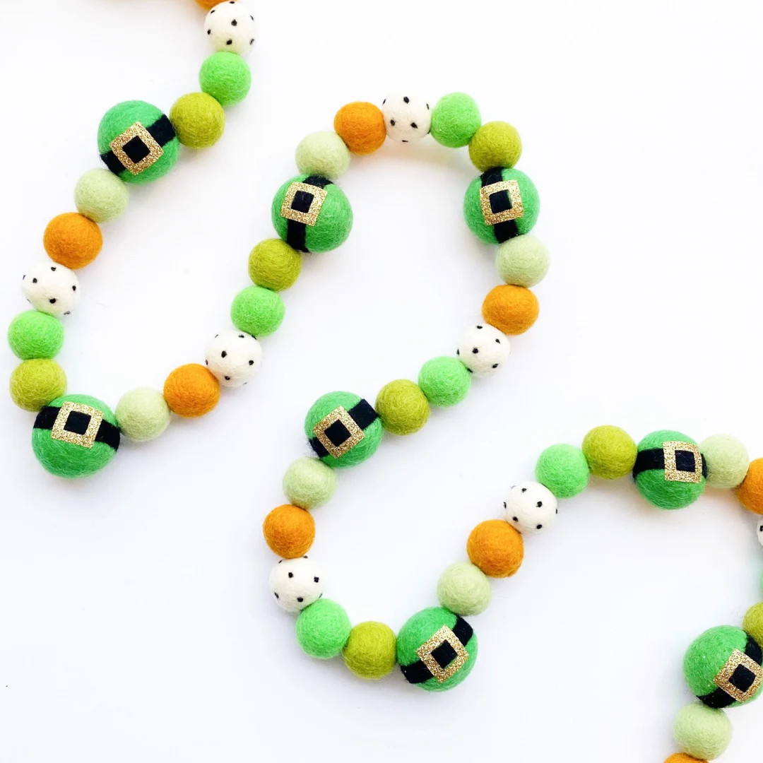 Golden Leprechaun Felt Ball Garland  St Patrick's Day - Etsy | Etsy (US)