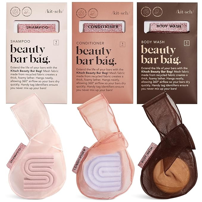 Kitsch Bar Soap Saver Pouch – Patented Mesh Soap Bag for Shampoo and Conditioner Bars, Extends ... | Amazon (US)