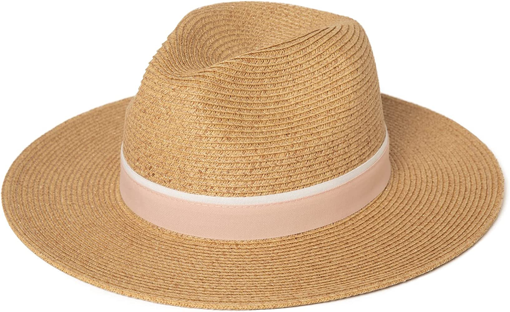 Unisex Straw Sun Fedora Hat for Women and Men,Packable Beach Hat Wide Brim Panama Hat UV UPF 50+ ... | Amazon (US)