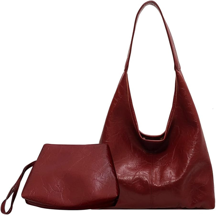 Slouchy Hobo Bags for Women Large Tote Bag for work Soft Pu Leather Shoulder Handbags with Coin P... | Amazon (US)
