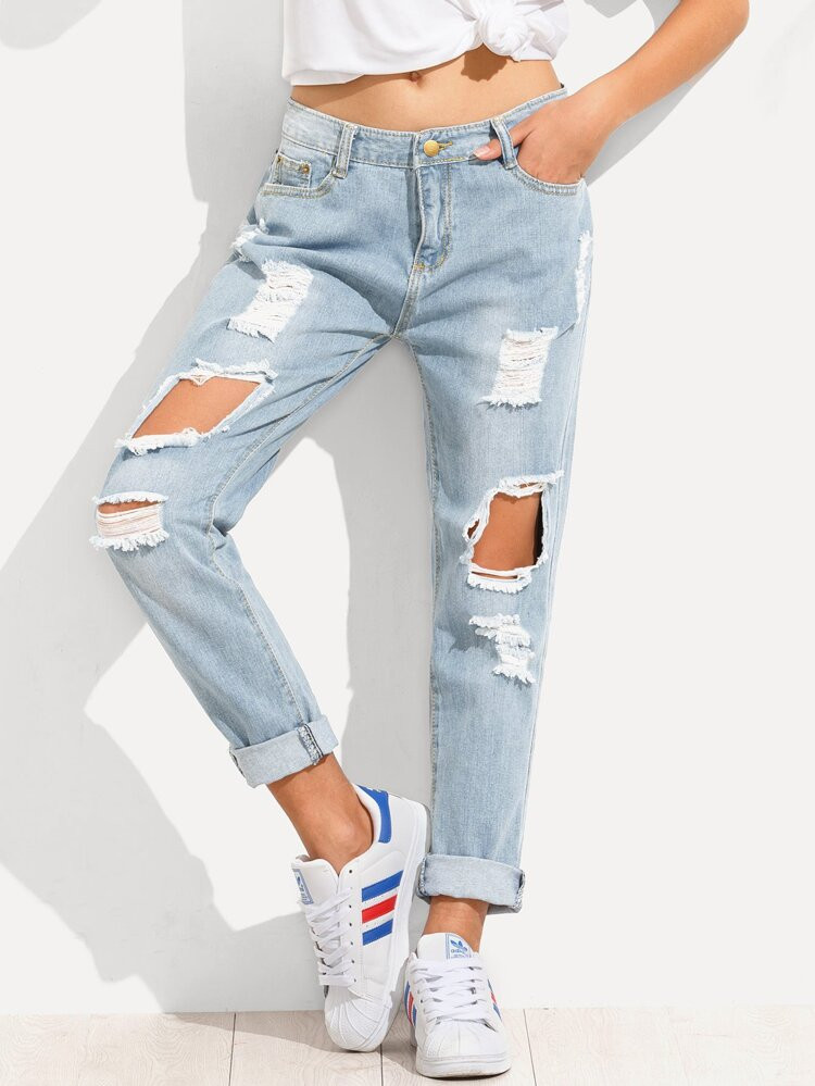 Distressed Boyfriend Jeans | SHEIN