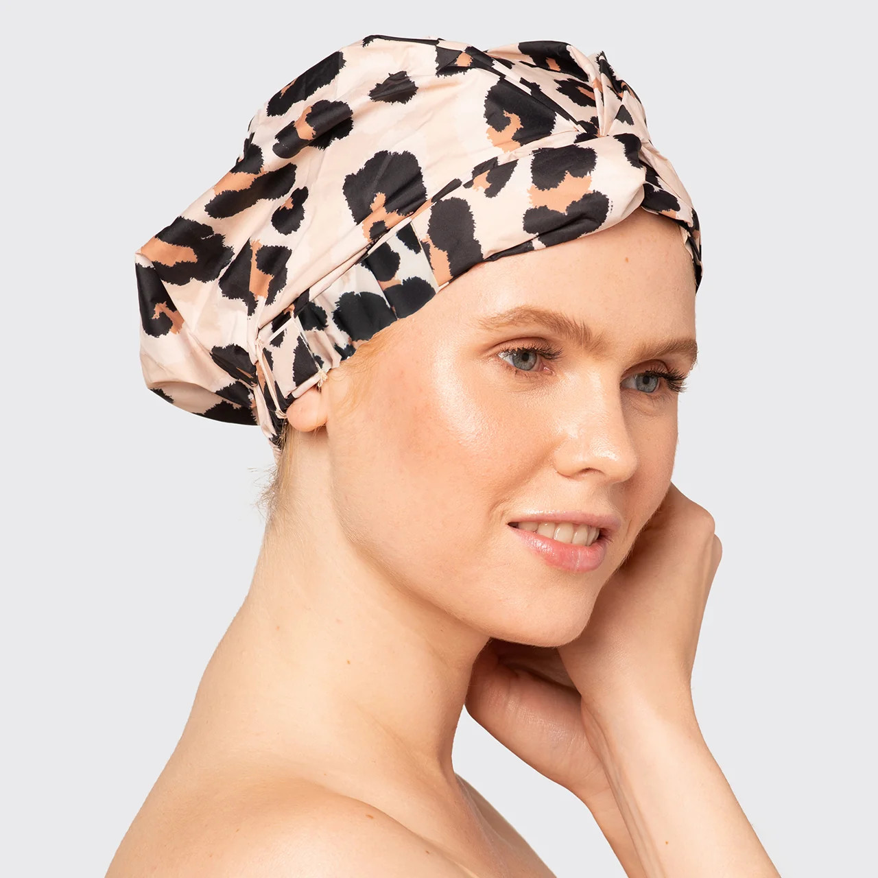 Recycled Polyester Luxe Shower Cap - Leopard | Kitsch