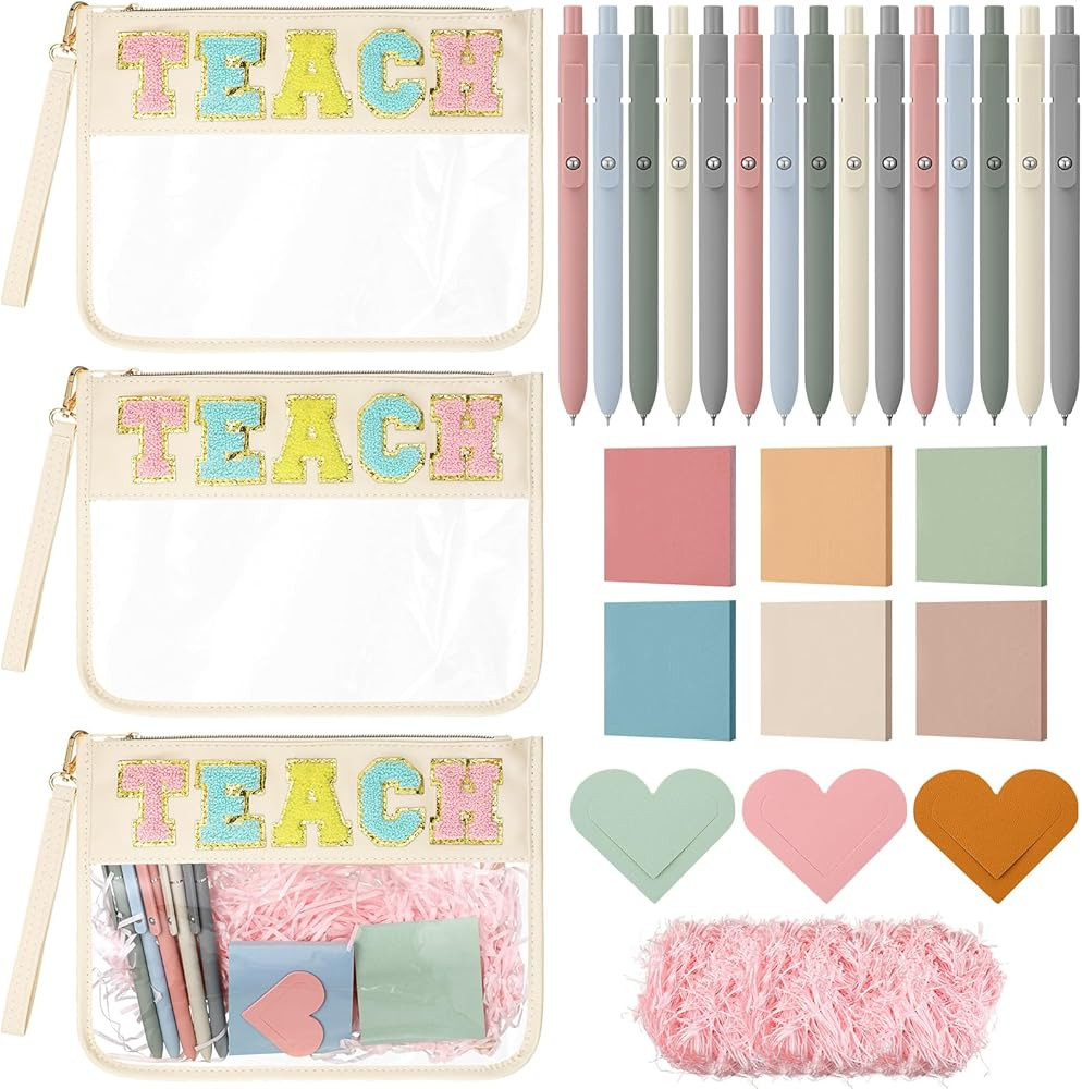 Eaasty 3 Sets Teacher Gifts Bulk Thank You Teachers Appreciation Gifts for Women Teach Chenille L... | Amazon (US)